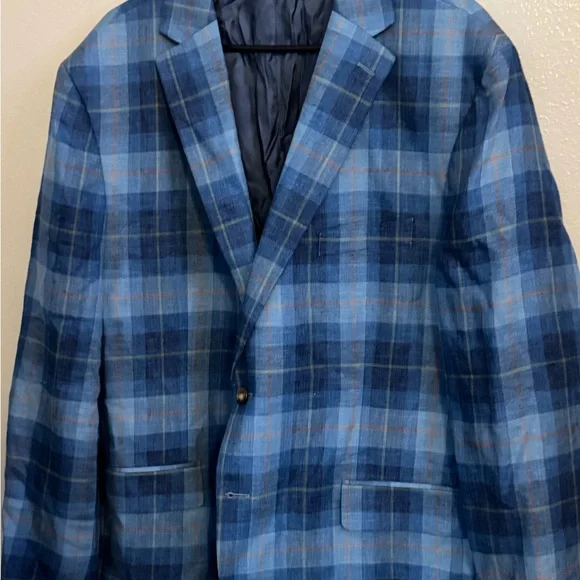 Lauren Ralph Lauren Blue Checkered Suit Jacket - Picture 7 of 9